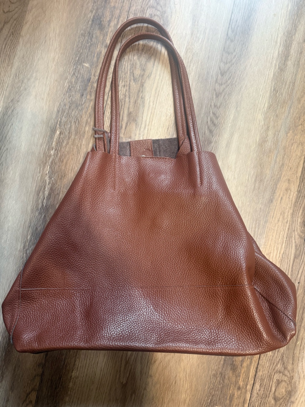 Brown Pebbled Leather like tote